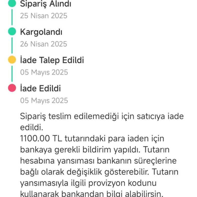 Hasarlı Ürün Teslim Edilmeden Alıcı Koruma Bedeli Kesildi