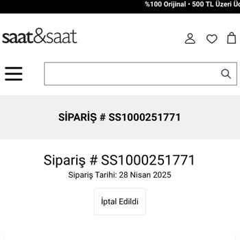 Versace Saat Siparişim İptal Edildi, Param Ve Ürünüm Yok