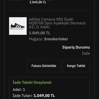 İade Edilen Ürünün Ücreti Geri Ödenmedi