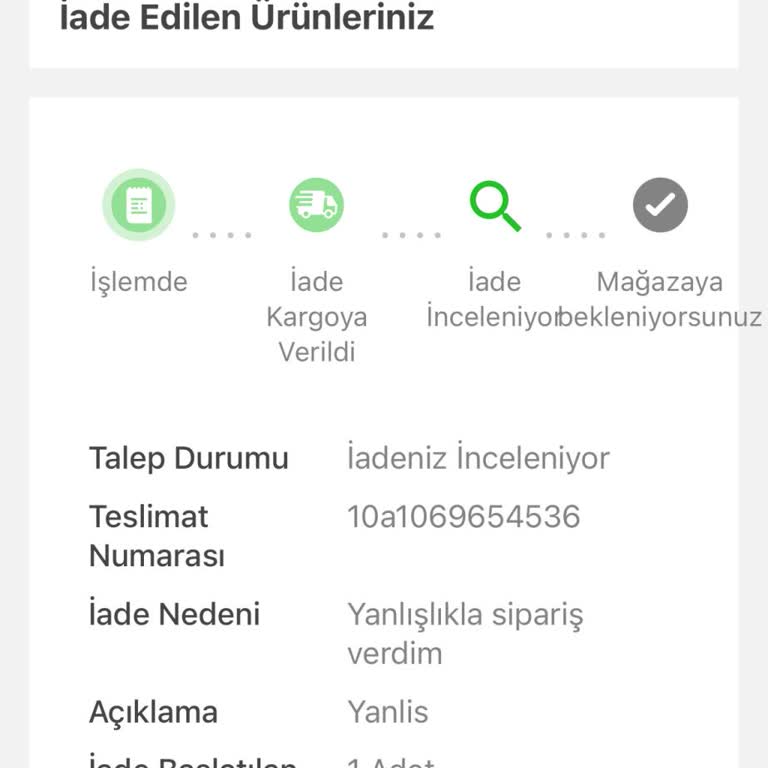 Yanlış Ürün Gönderimi Ve İade Sürecinde Yaşanan İlgisizlik