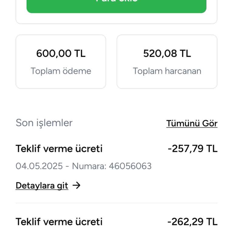 Kalan Bakiyemin İadesini Talep Ediyorum