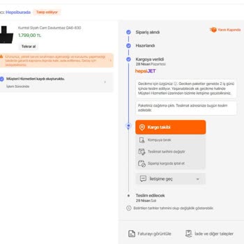 Hepsiburada'dan Aldığım Ürün Teslim Edilmedi, Muhatap Bulamıyorum