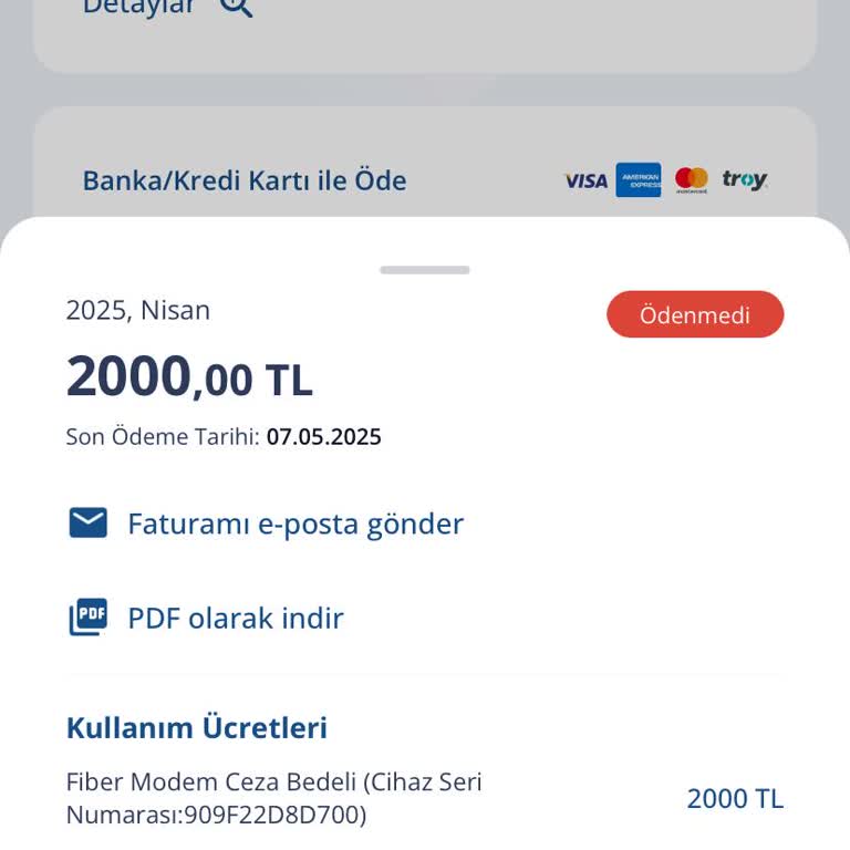 Modem Teslimatı Hakkında Bilgilendirme Yapılmadan Ceza Kesilmesi