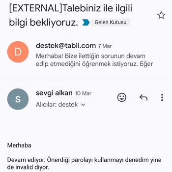 Tabii Film Portalında Şifre Ve İptal Sorunu, Destek Yanıtsız
