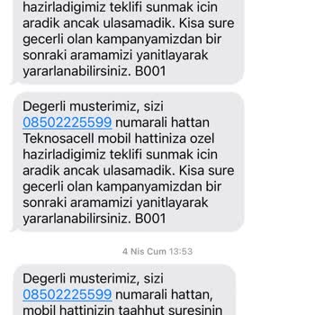 TeknosaCell Taahhüt Bitmesine Rağmen Yüksek Fatura ve Haksız Ücret Kesintisi