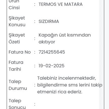 Stanley Termos Kapağı Arızası Ve İletişim Sorunu