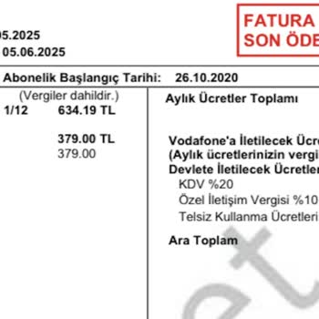 Vodafone’dan Şaşırtan Fatura: Taahhütlü Pakette Beklenmedik Ekstra Ücretler Ve Cayma Bedeli