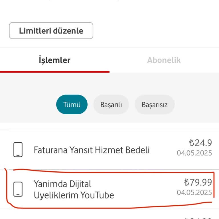 Vodafone Yanımda Üzerinden Alınan Youtube Premium Üyeliği Kullanılamıyor, İade Talebim Var
