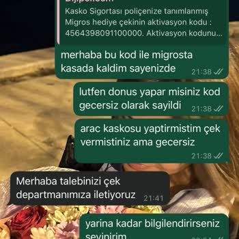 Kasko Alımında Verilen Migros Çeki Geçersiz Çıktı, Para İadem Yapılmıyor