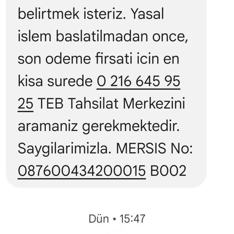 TEB Bankası Ek Hesap Borcunu Zamanında Bildirmedi Mağdur Edildik