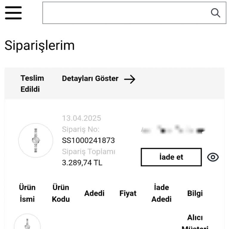 Saat Siparişim Teslim Edilmedi Ve İptal Edilmiyor