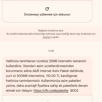 İnternet Bitmeden Aşım Ücreti Yansıtılması Mağduriyeti