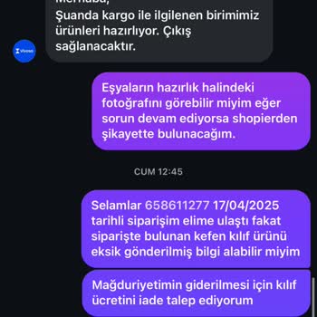 Siparişim Geç Ve Eksik Gönderildi, Mağduriyetim Giderilmedi