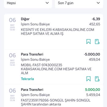 Satış Sonrası Hesabımda Bloke Edilen Paramın İadesini Talep Ediyorum