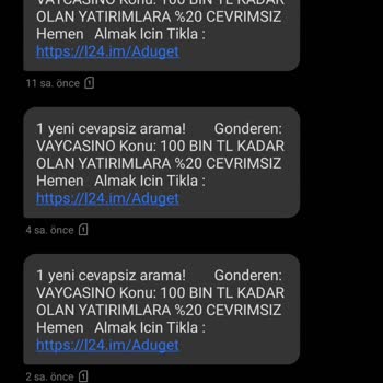 Vaycasino Sürekli Gelen Rahatsız Edici SMS Mesajları