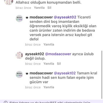 Satıcıdan Hakaret Ve Yorum Silme Mağduriyeti