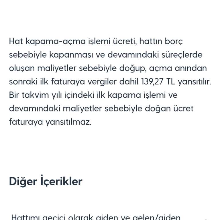 Turkcell Açma-Kapama Ücretinden Şikayetçiyim