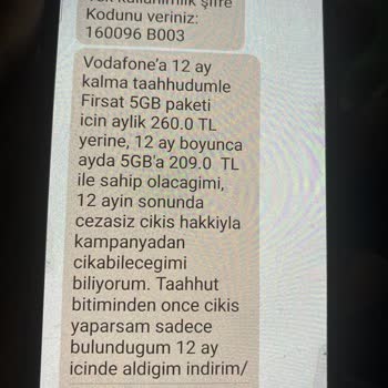 Vodafone Tarafından Onayım Olmadan Ek Paket Ve Ücretlendirme Yapılması