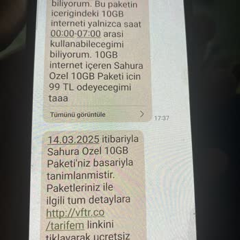 Vodafone Tarafından Onayım Olmadan Ek Paket Ve Ücretlendirme Yapılması