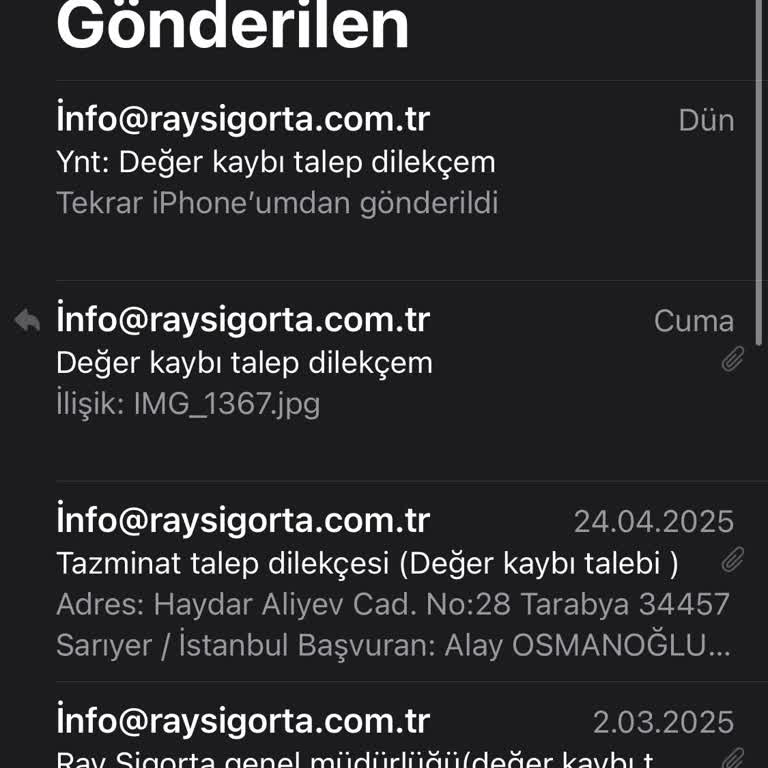 Ray Sigorta Değer Kaybı Talebime Dönüş Yapılmıyor Mağduriyetim Giderilmiyor