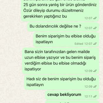 Yanlış Ürün Gönderildi, Hataları Kabul Edilmiyor Ve İade Yapılmıyor