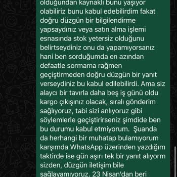 Siparişim Gönderilmiyor, Stok Sorunu Ve İletişimsizlik Mağduriyeti