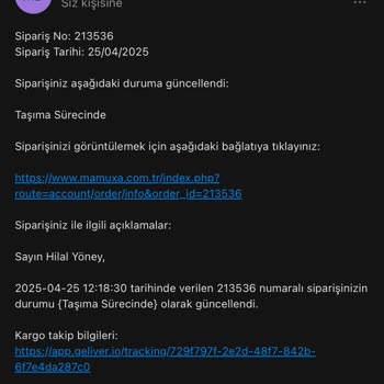 Mamuxa Siparişim Ortada Yok İletişim Sıfır Mağduriyet Yaşıyorum