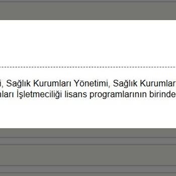 Sağlık Kurumları İşletmeciliği Lisans Programı Belirsizliği Ve Başvuru Sorunu
