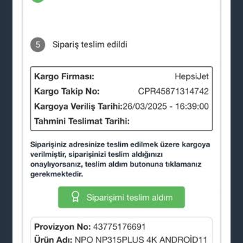Projeksiyon Cihazı Siparişim Teslim Edilmedi, Bilgi Alamıyorum