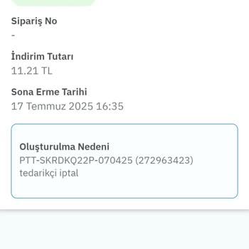 Epttavm İptal Edilen Sipariş Sonrası Kupon Tutarının Eksik Tanımlanması