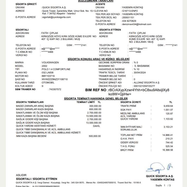 Trafik Sigortasında Yanlış Koltuk Sayısı Ve Yetersiz Destek