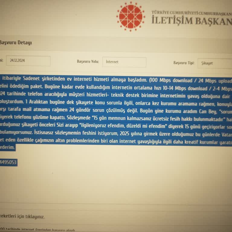 Taahhüt Edilen İnternet Hızının Sürekli Düşük Olması Ve Müşteri İletişimi