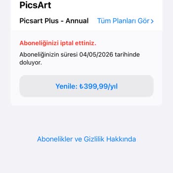 PicsArt Abonelik Ücretinin Yanlış Karttan Ve Yanlış Paketten Çekilmesi