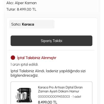 İptal Edilen Siparişin Ücreti İade Edilmedi, Müşteri Hizmetleri Yanıtsız