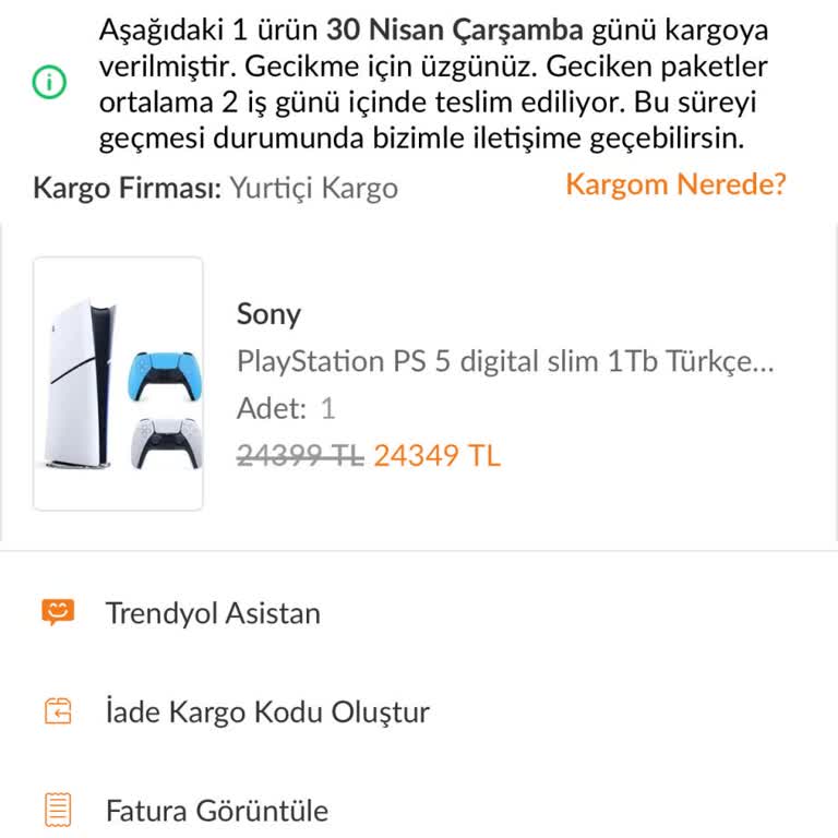 PlayStation 5 Siparişimde Kargo Ve Satıcı Problemi Yaşıyorum