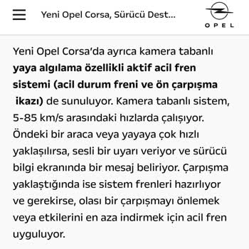 Opel Corsa Güvenlik Sistemi Kazada Çalışmadı Mağdur Oldum