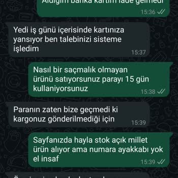 Stokta Var Gözüküp Gönderilmeyen Ürün Ve Gerçekleşmeyen İade Süreci Hayal Kırıklığı Yarattı