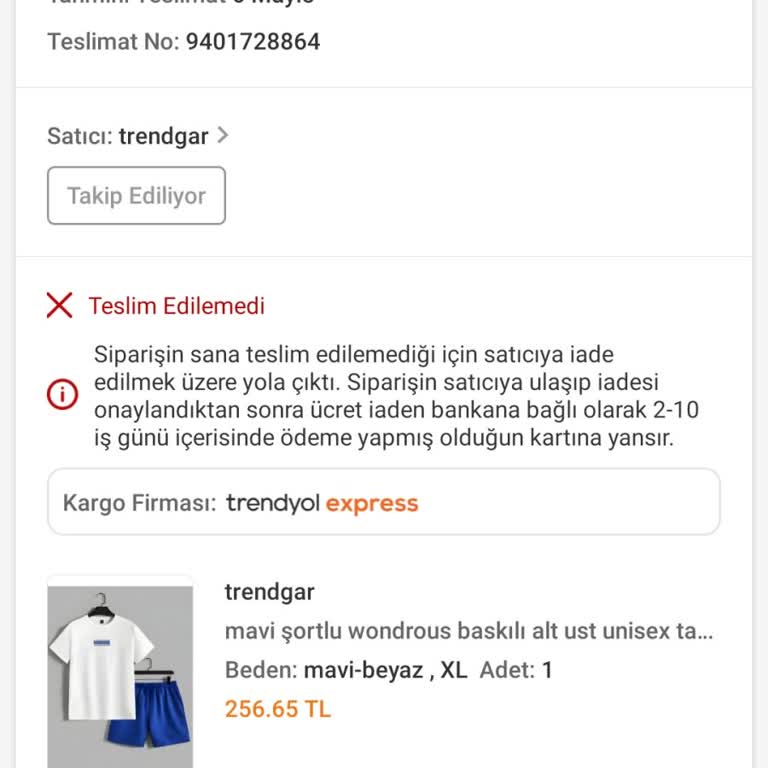 Trendyol Express Kargom Adrese Teslim Edilmeden İade Edildi, Mağdur Oldum