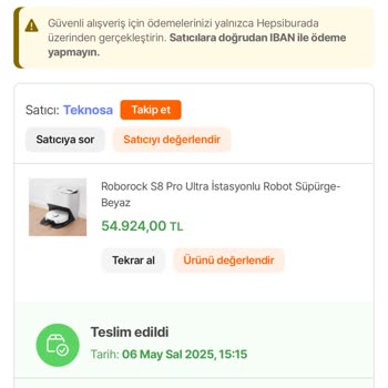 Hepsiburada Roborock S8 Ultra Siparişimde Fiyat Farkı Ve Mağduriyet