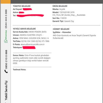 Arçelik Buzdolapları 6 Yılda Bozuluyor, Değişim Ve Servis Süreci Mağduriyeti