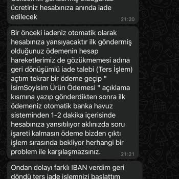 Ürün Gönderilmedi, Sürekli Farklı IBAN'lara EFT Talebi Ve Mağduriyet