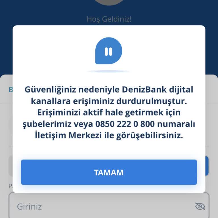 Denizbank Şifre Sorunu Nedeniyle Mobil Bankacılığa Erişemiyorum