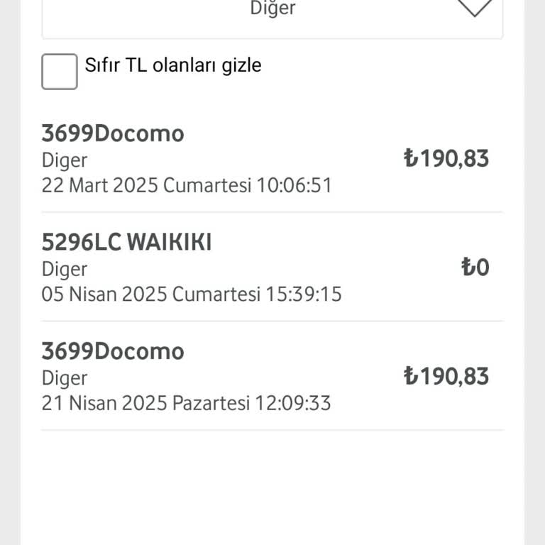 Rızam Dışı Docomo Aboneliğiyle Faturama Yansıtılan Ücretler