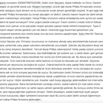 Sahte Philips Ürünü Ve Eksik Belgeler Nedeniyle Mağduriyet