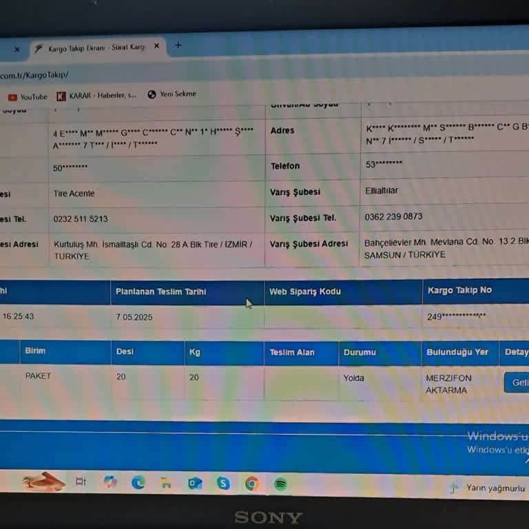 Yanlış Kargo Ağırlığı Ve Yetersiz Müşteri Hizmeti