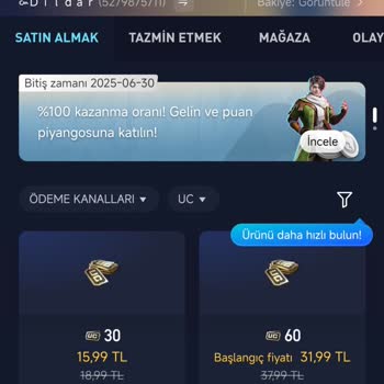 Yanlış Hesaba UC Gönderimi Sonrası İade Talebi