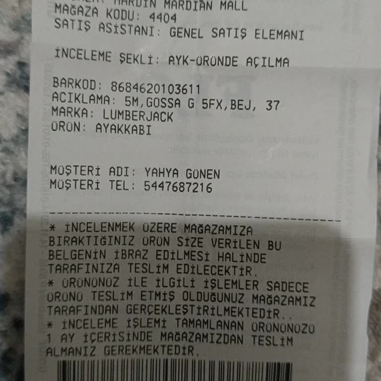 Aldığım Lumberjack Ayakkabı Kısa Sürede Yırtıldı, Mağduriyetimin Giderilmesini Bekliyorum