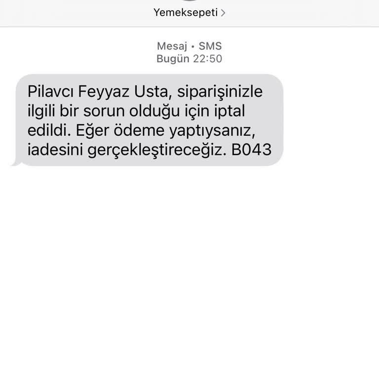 Yemeksepeti'nde Sık Tekrarlanan Sipariş İptalleri Ve İade Sorunu