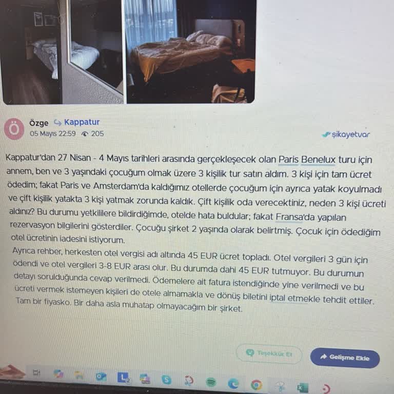 Kappa Tur İle Benelüx Turu'nda Haksız Ekstra Ücret Ve Olumsuz Deneyim