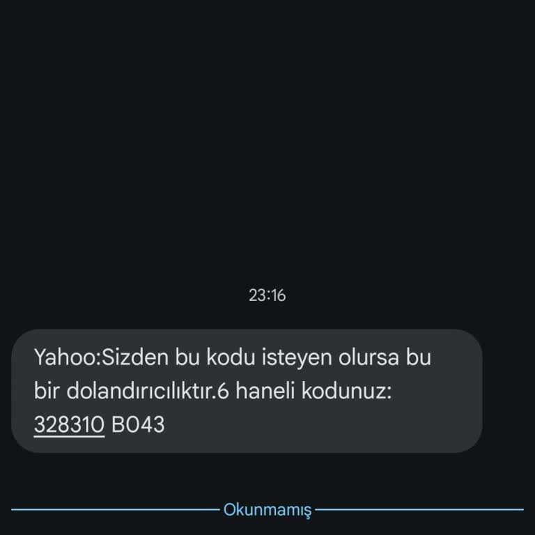 Yahoo Hesabım Olmamasına Rağmen Doğrulama Kodları Geldi